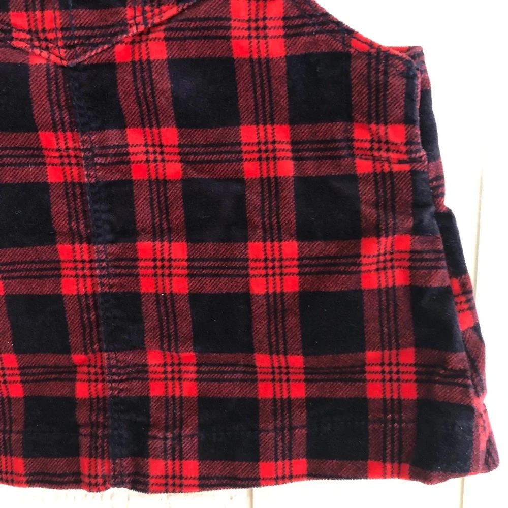 OshKosh B’Gosh buffalo plaid overalls skirt 9M